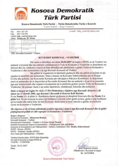 Vıçitrın Türk Dilinin Resmileşmesi İsteminde Bulundu