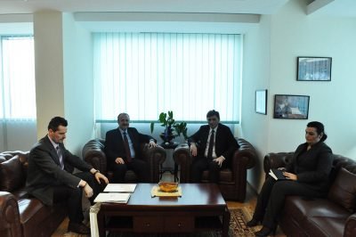 Balkan Üniversitesi Rektör Yardımcısı İsmail Kocayusufoğlu Bakan Mahir Yağcıları ziyeret etti