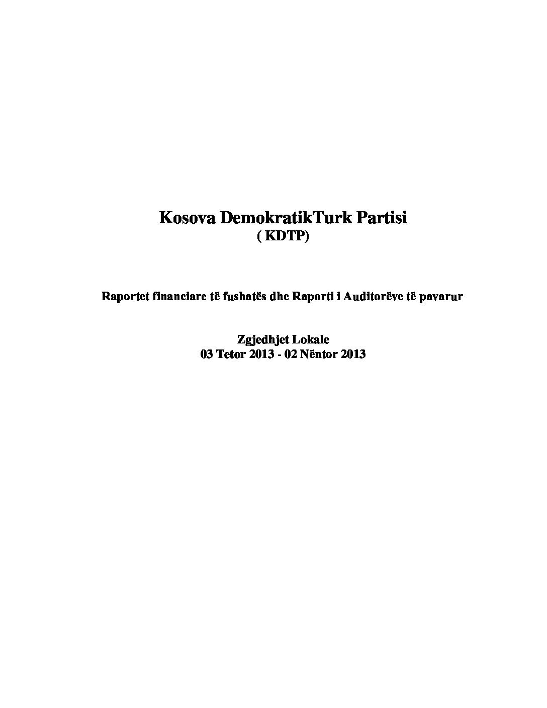 KDTP 2013 Denetim Raporu (Seçimler)