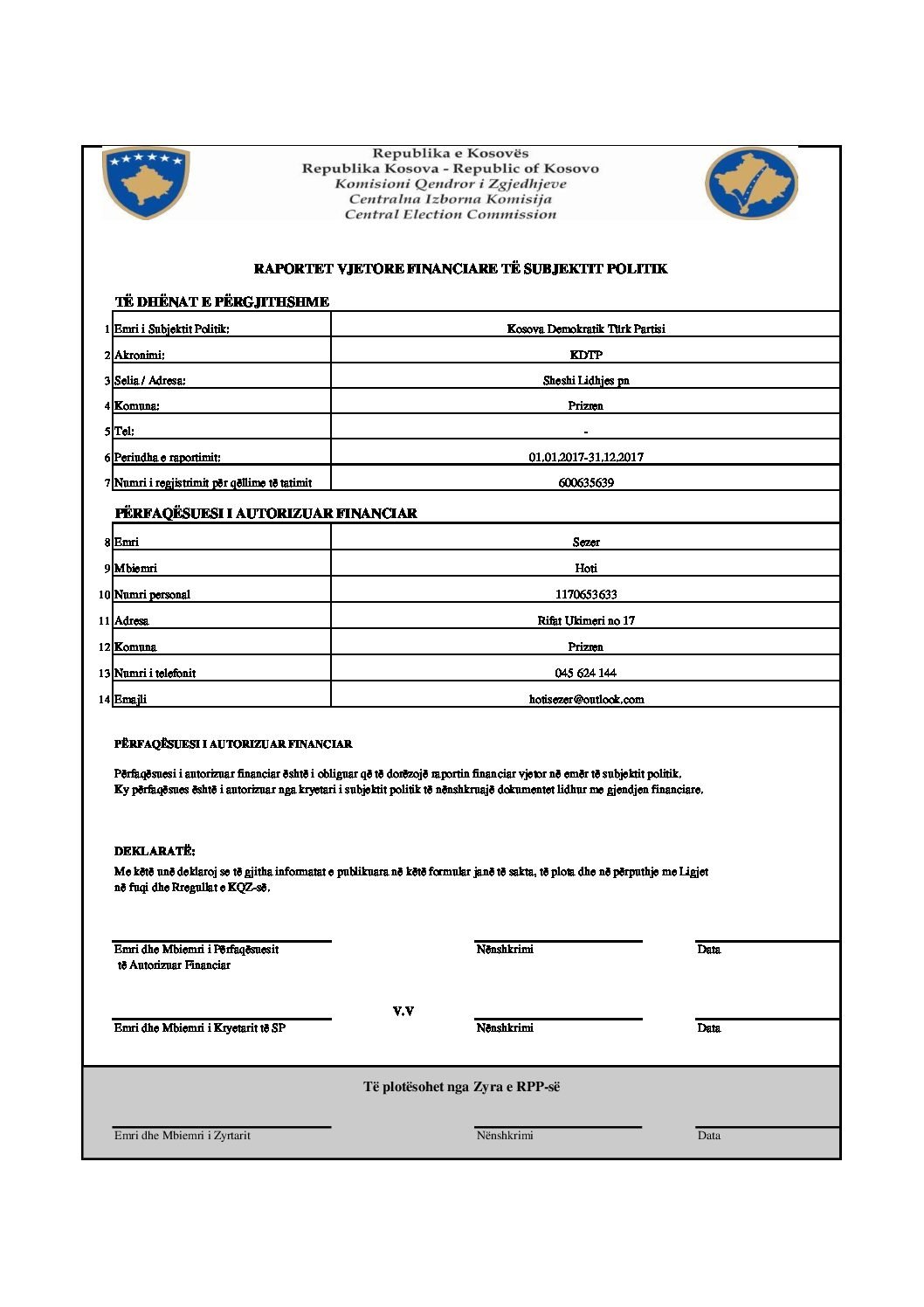 2017 Denetimli düzenlenmiş Finansal Raporu