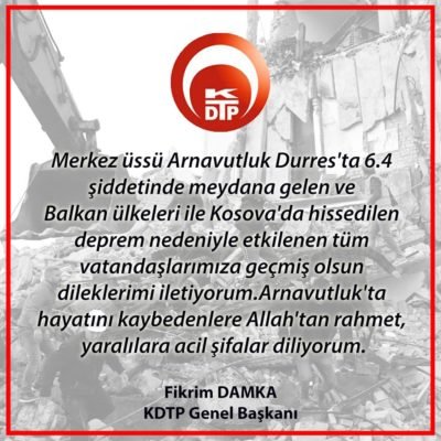 Genel Başkanımız Fikrim DAMKA’dan Geçmiş Olsun Mesajı